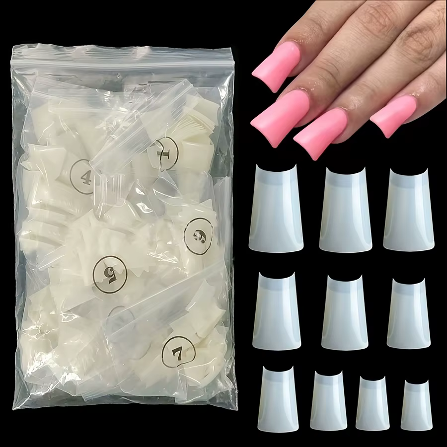 Faux ongles français en acrylique, extension de gel demi-couverture large, forme spéciale N64.Art, c
