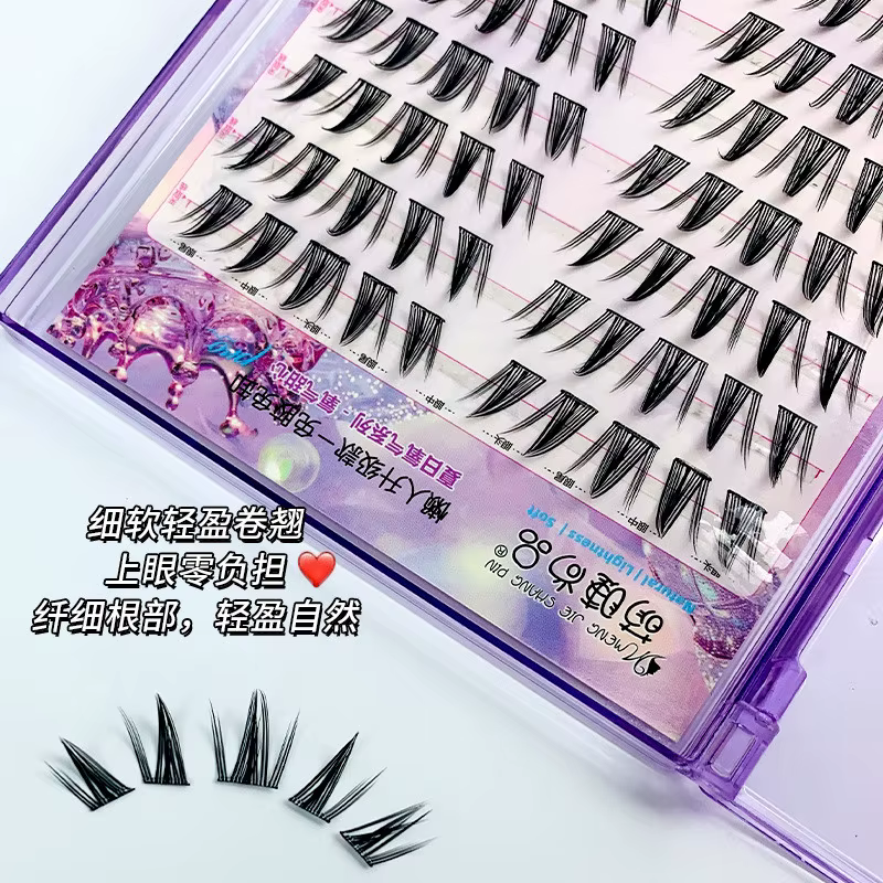 Faux-cils auto-adhésifs sans colle, ailés, moelleux, naturels, épais, Manga, réutilisables, élargis,