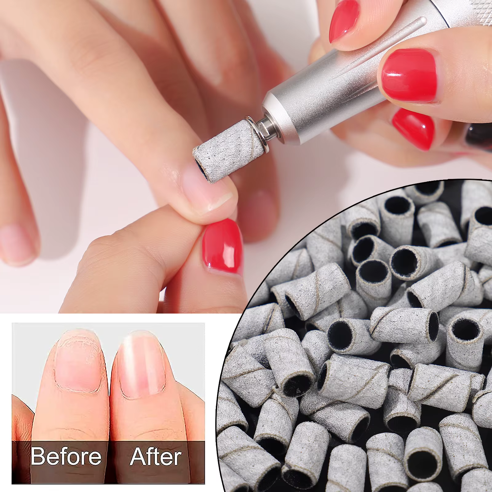 80 # 150 # 240 # Zèbre bandes de ponçage Machine forets à ongles soins des pieds polissage manucur