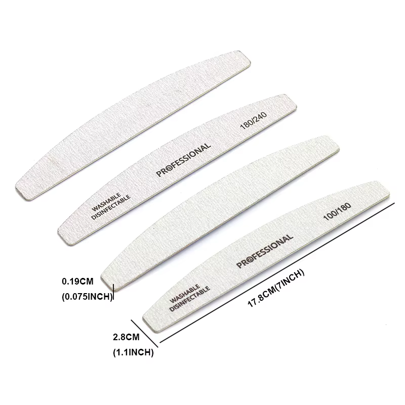 Limes à ongles professionnelles en bois, 100 180 240, tampon de manucure, bateau gris, tampons de pé