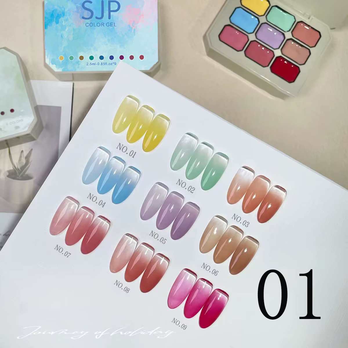Colle à vernis à ongles de couleur unie, 9 grilles, haute saturation, épais nickel é, création artis