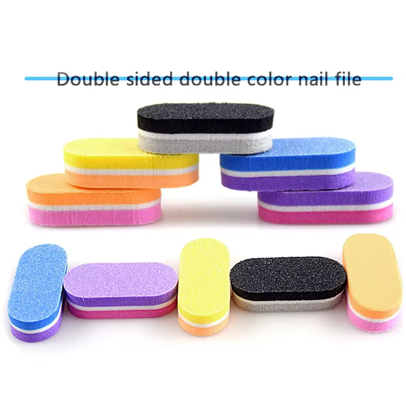 50 pièces Mini limes à ongles bloc 100/180 grain éponge tampons pour ongles en acrylique bloc de pol