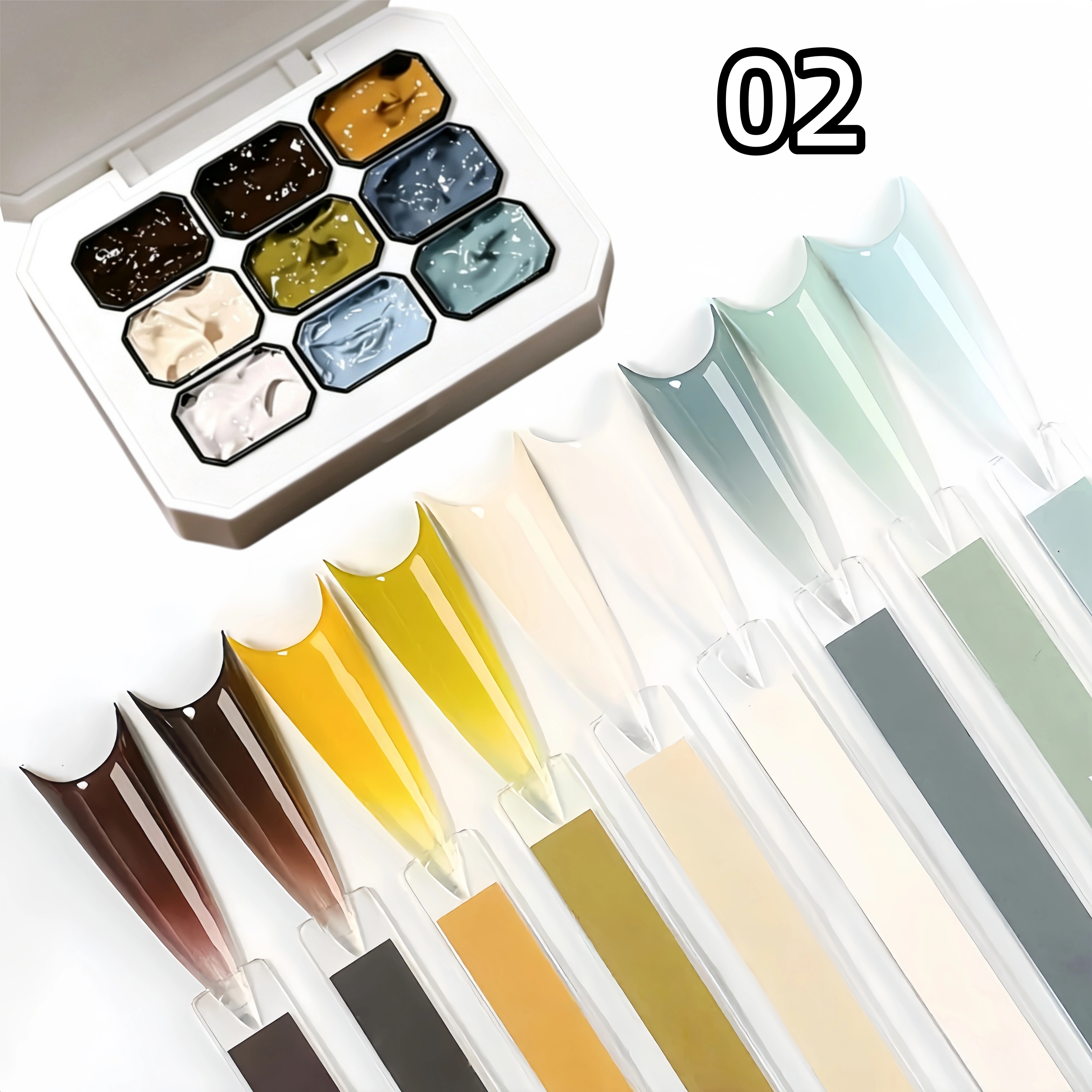 Vernis à ongles solide 9 couleurs, gel de peinture dégradé brillant, pour la création et la décorati