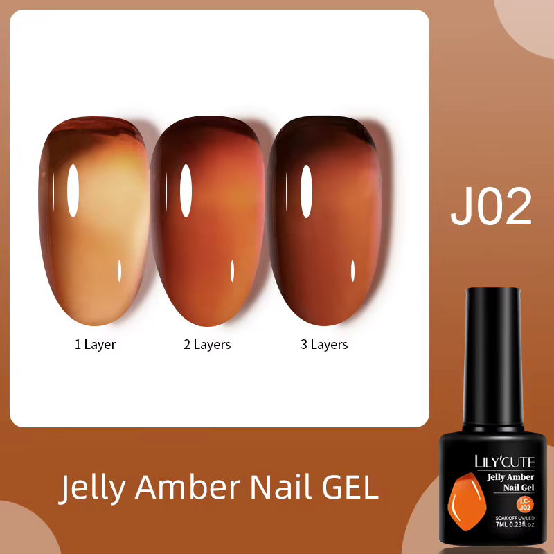 LILYCUTE 7ML gelée ambre Gel vernis à ongles marron cristal translucide couleur terne Nail Art Gel S