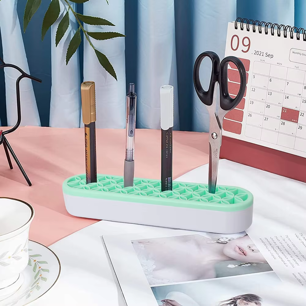 Présentoir de brosse à ongles en silicone, mallette de rangement, étagère de séchage de brosse, port