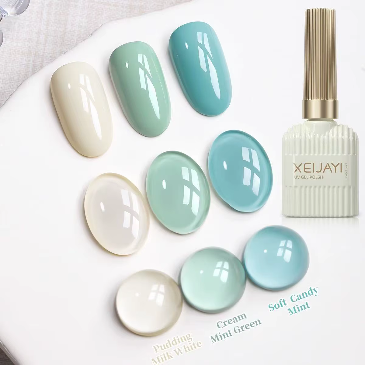 Ensemble de vernis à ongles Gel 15ml printemps et été lait blanc menthe vert vernis nu Gel laque cou