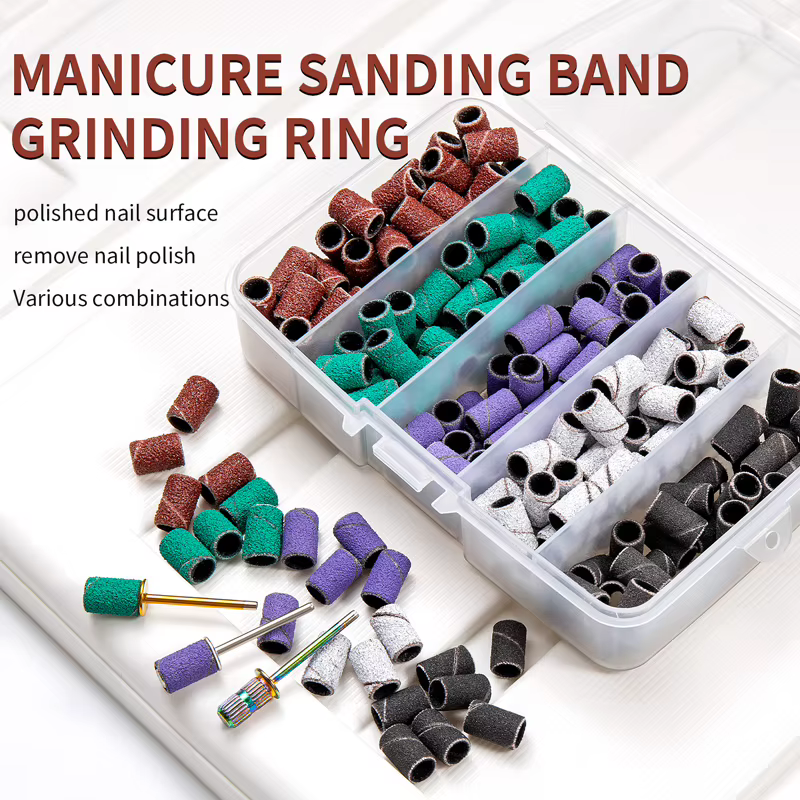 Bandes de ponçage pour ongles en boîte, avec forets à mandrin, pour Machine électrique, broyeur de f