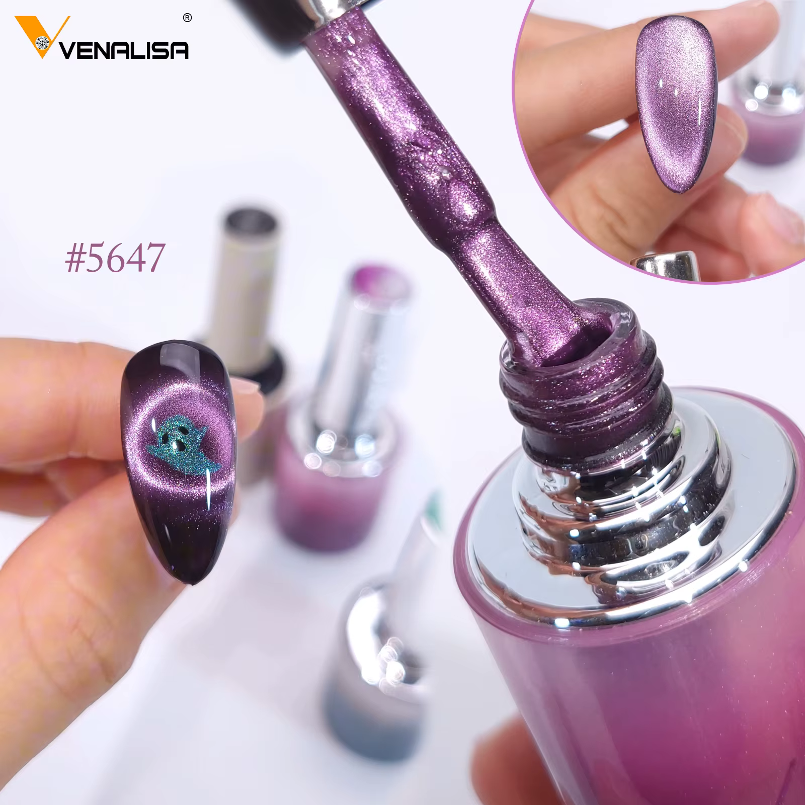 10 ml * 1 pc Venalisa vernis à ongles Hema gratuit TPO couleur libre diamant étincelle aimant 10DCat