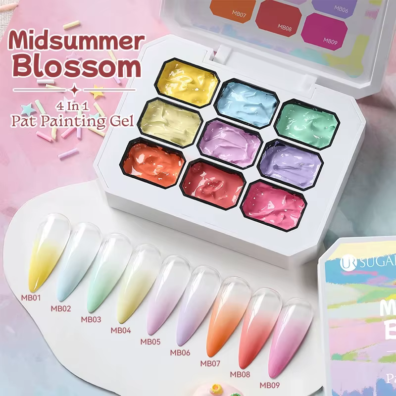 UR SUGAR 9 couleurs 4 en 1 Pat peinture Gel Y2K dégradé Blush couleur Semi Permanent tremper UV & LE
