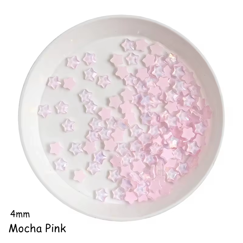 100 pièces mignon Mini moka couleur étoile 4MM dos plat verre cristal Nail Art strass bricolage manu