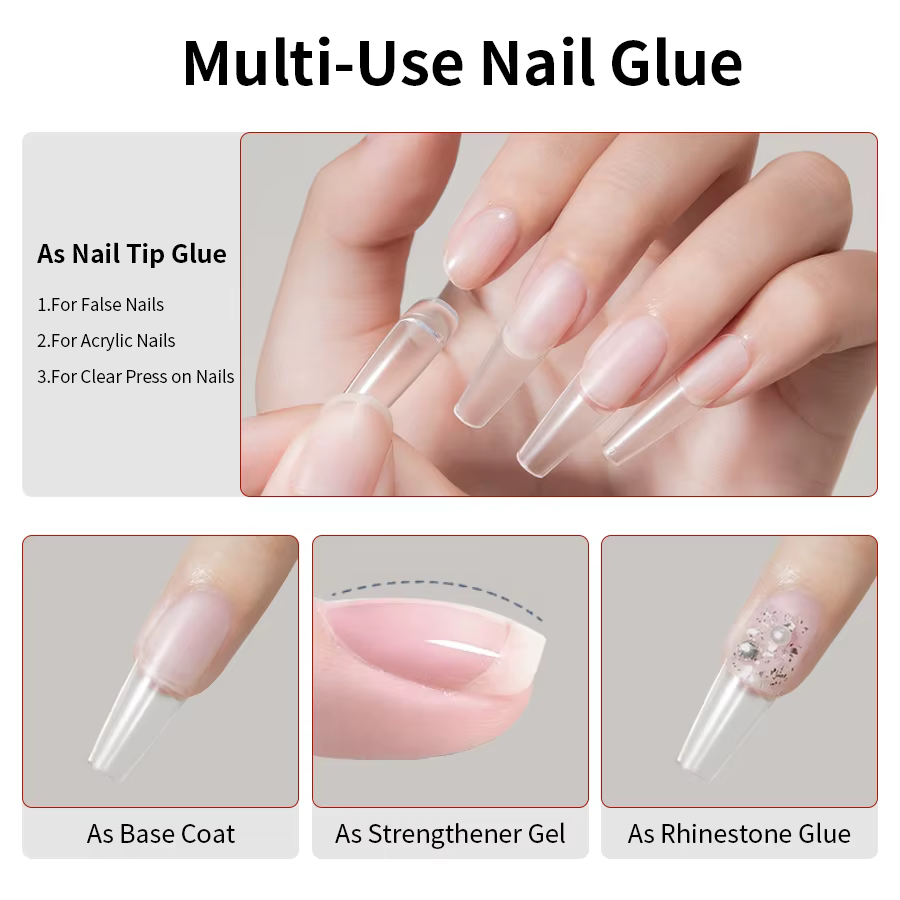 RS NACanon-Faux ongles adhésifs pour nail art, 12g, gel adhésif, imbibé, colle UV, N64.Solid
