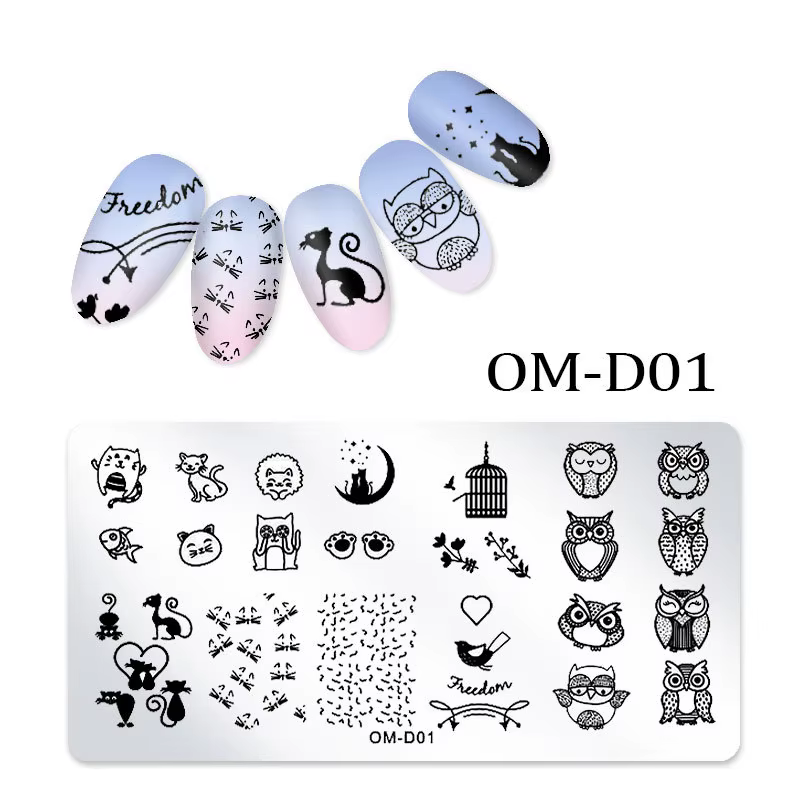 Plaque d'estampage pour Nail Art, 25 modèles, fleur en dentelle, dessin animé, géométrie, motif Anim