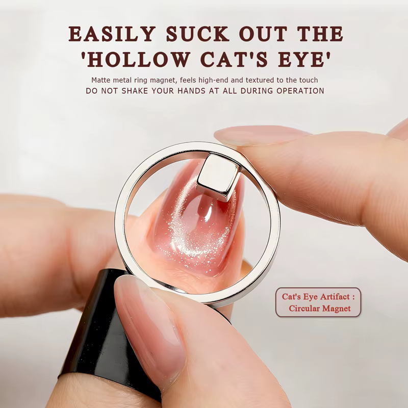 Nouvel aimant circulaire pour ongles effet œil de chat, outil puissant pour le nail art, guide magné