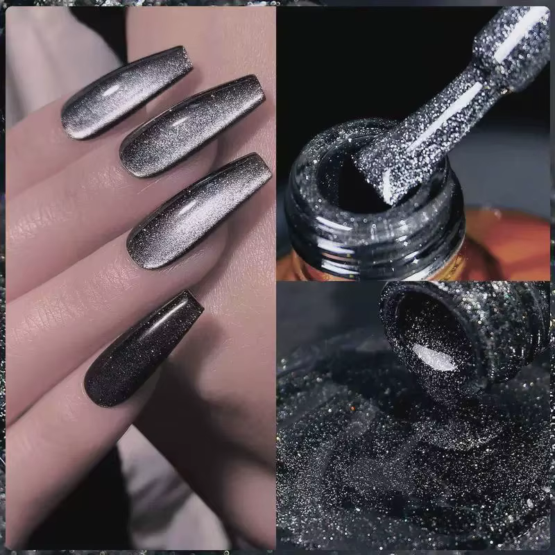 1-6 pièces PSK mystérieux Agile foncé étincelle étoiles sentiments cristal oeil de chat Gel vernis à