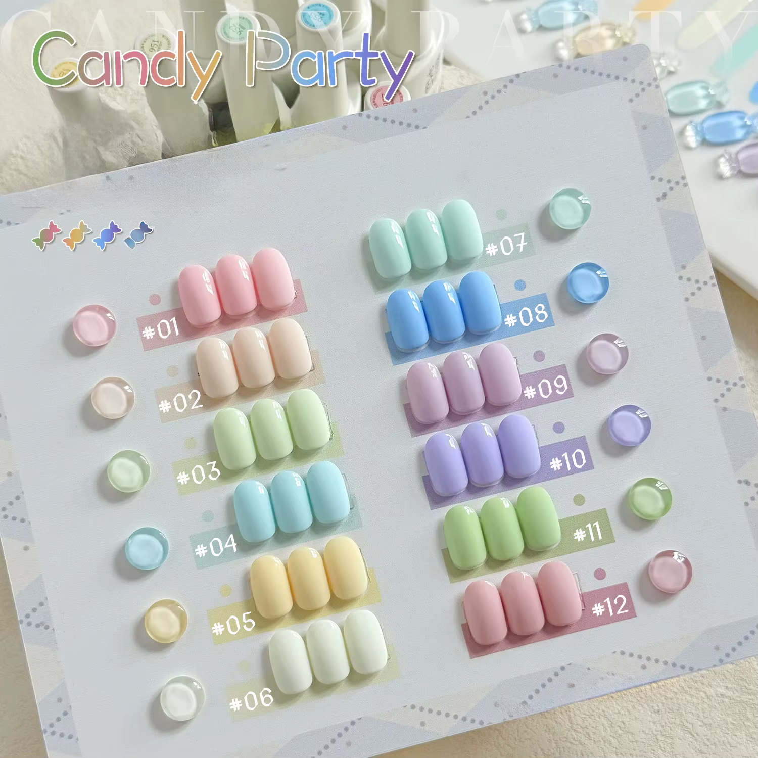 MIANEL 12ML Vernis à ongles gel nude bleu Candy Party 2026 Nouveau vert menthe Dopamine Macaron Coul