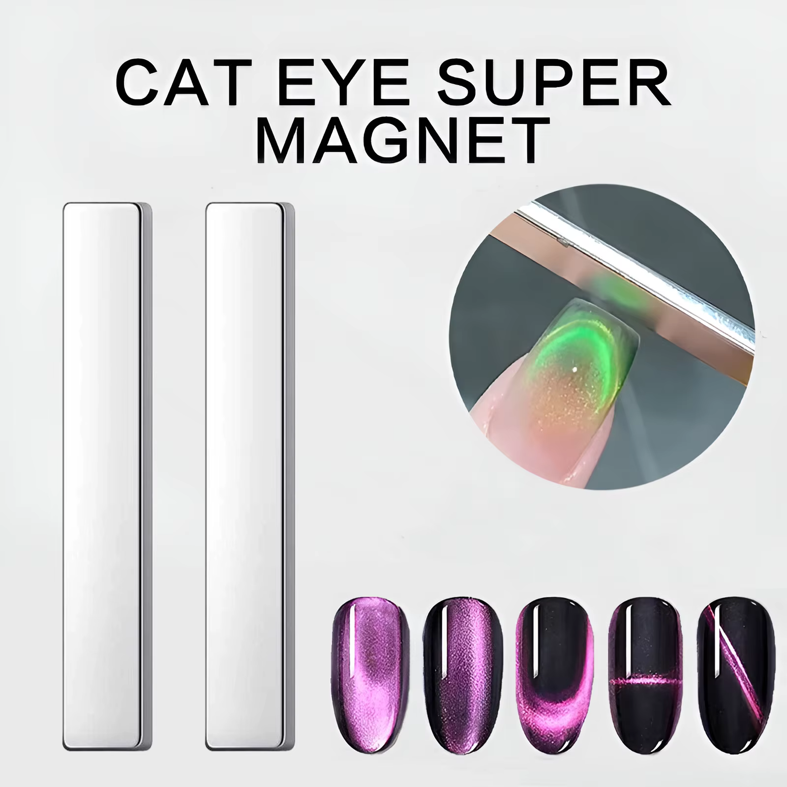 Stylo magnétique 3D pour Nail Art, 2 pièces, peinture œil de chat, Design d'art des ongles, baguette