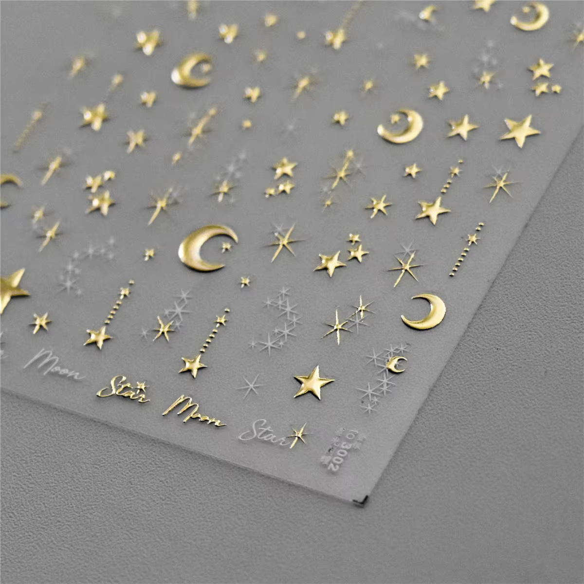 Autocollants pour ongles bronzants coréens 5D, 1 pièce, or japonais, argent, étoile, lune, luxe, déc