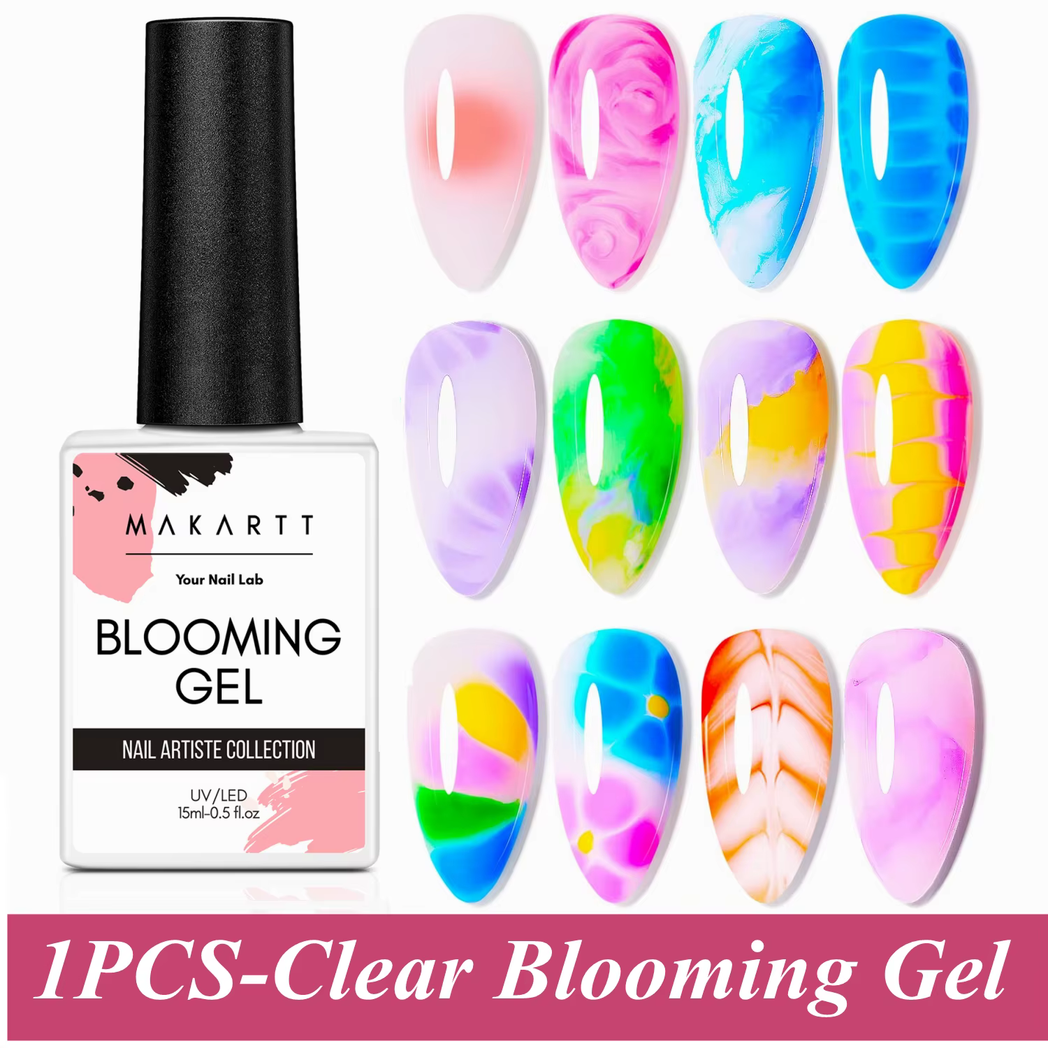 Gel floraison des ongles-Makartt tremper UV LED vernis à ongles Gel floraison clair pour effet d'épa