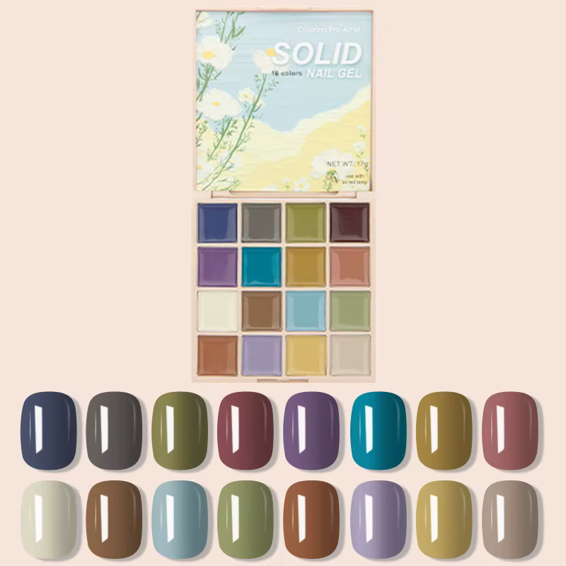 Palette de Gel pour ongles solides, peinture de boue, couleur printemps-été pour Nail Art, Design Se