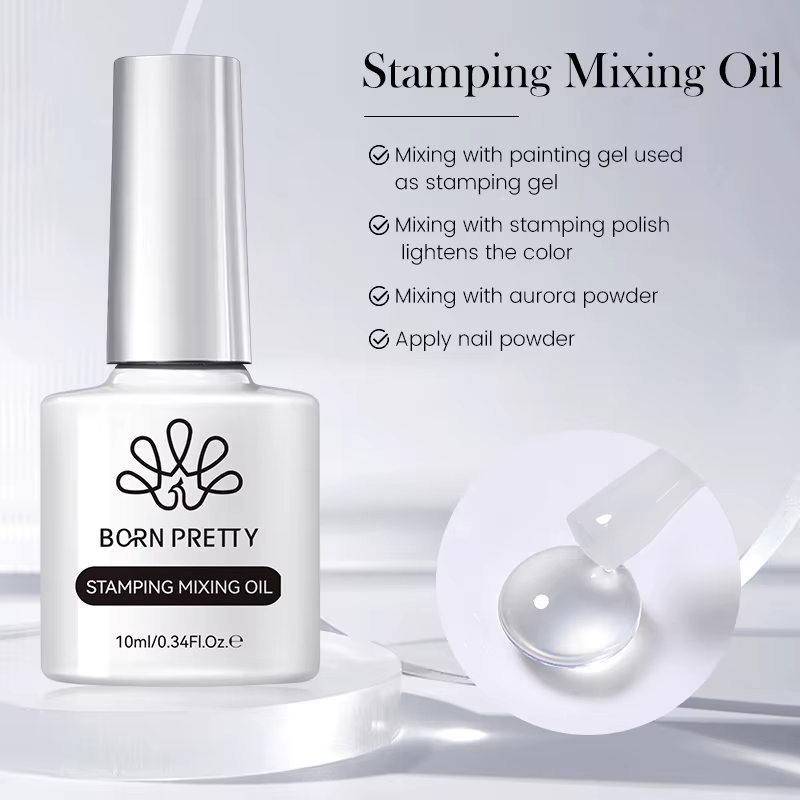 BORN PRETTY 10ml estampage mélange peinture à l'huile Gel estampage vernis poudre mélange et appliqu