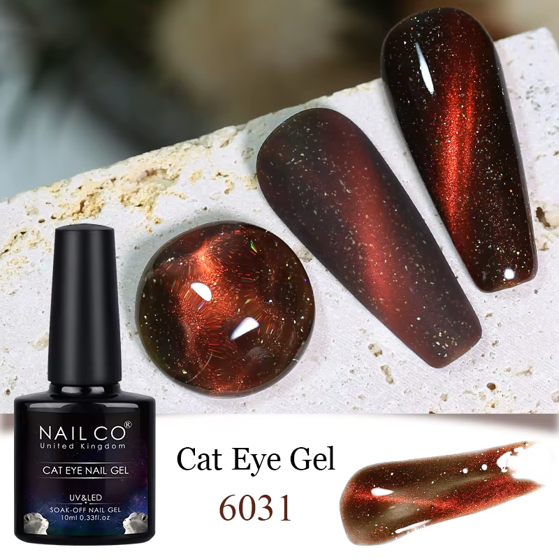 NAILCO Vernis Gel Transparent Effet Œil de Chat Magnétique Semi-Permanent UV pour Ongles – Vernis So