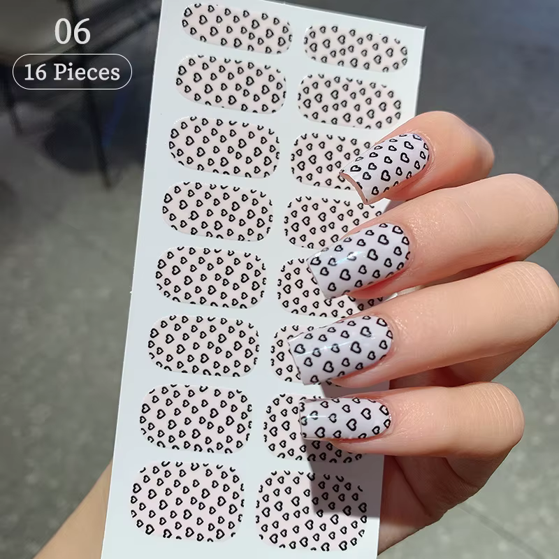 Autocollants pour ongles sans cuisson, Design à paillettes roses, Style français, couleur unie, couv