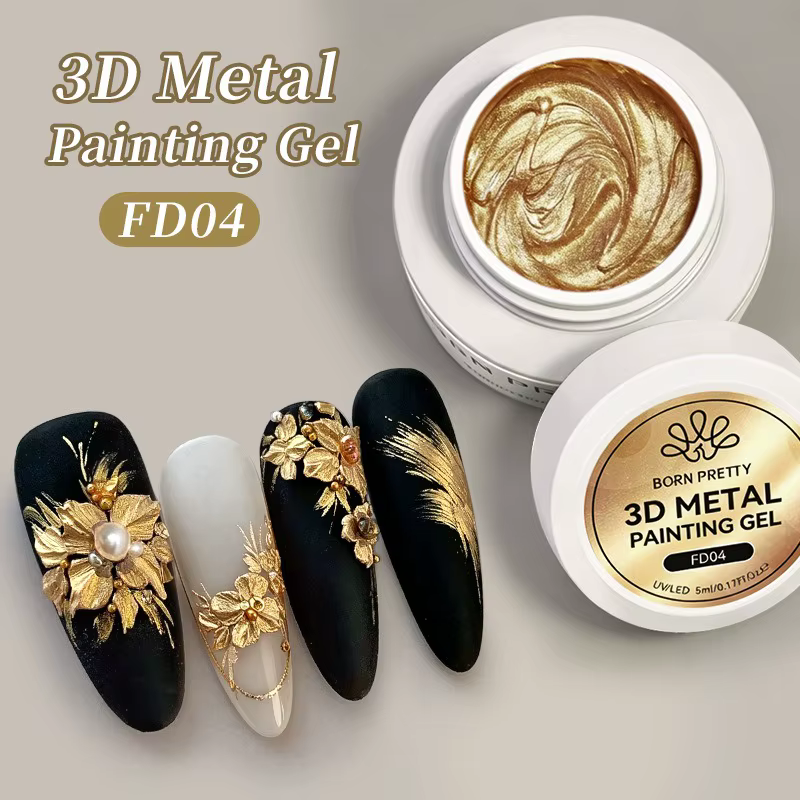 Gel Polish Métallique 3D 5ml Super Brillant Effet Métallique Or Argent Rose Vernis Semi-Permanent UV