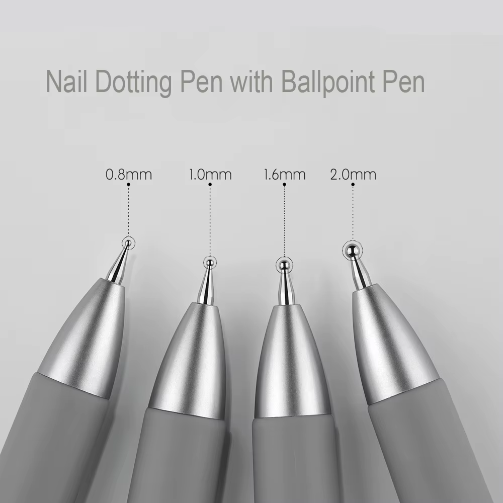 Stylo à bille 5 en 1 pour Nail Art, Type presse, taille multi-têtes, pointe ondulée/taches/perceuse 