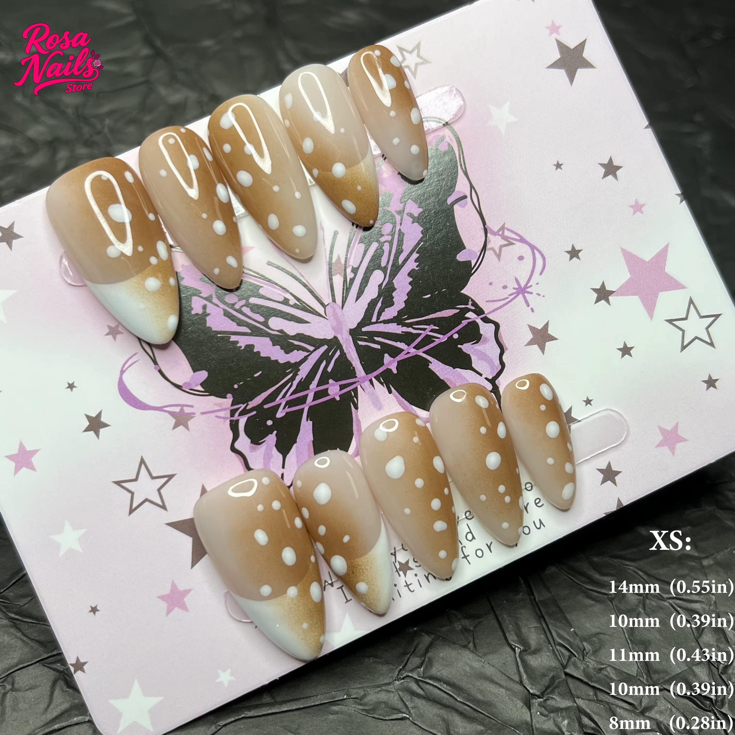10 pièces presse à la main sur les ongles cerf impression peint à la main Nail Art automne automne h