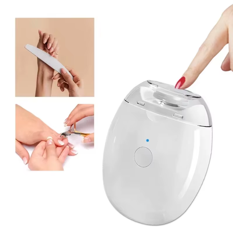 Mini coupe-ongles électrique Portable 2 en 1, polisseuse avec lumière à faible bruit, outils de manu