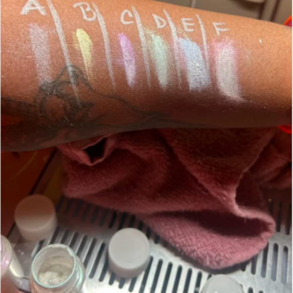 6 couleurs/ensemble Aurora sirène Chrome poudre à ongles blanc perle irisée Mica poudre caméléon pai