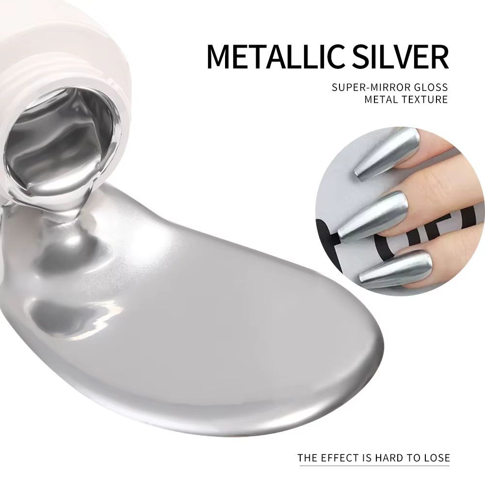 5/7/8/10ml Gel métallique or effet miroir Gel vernis à ongles ligne de conception française fleur de