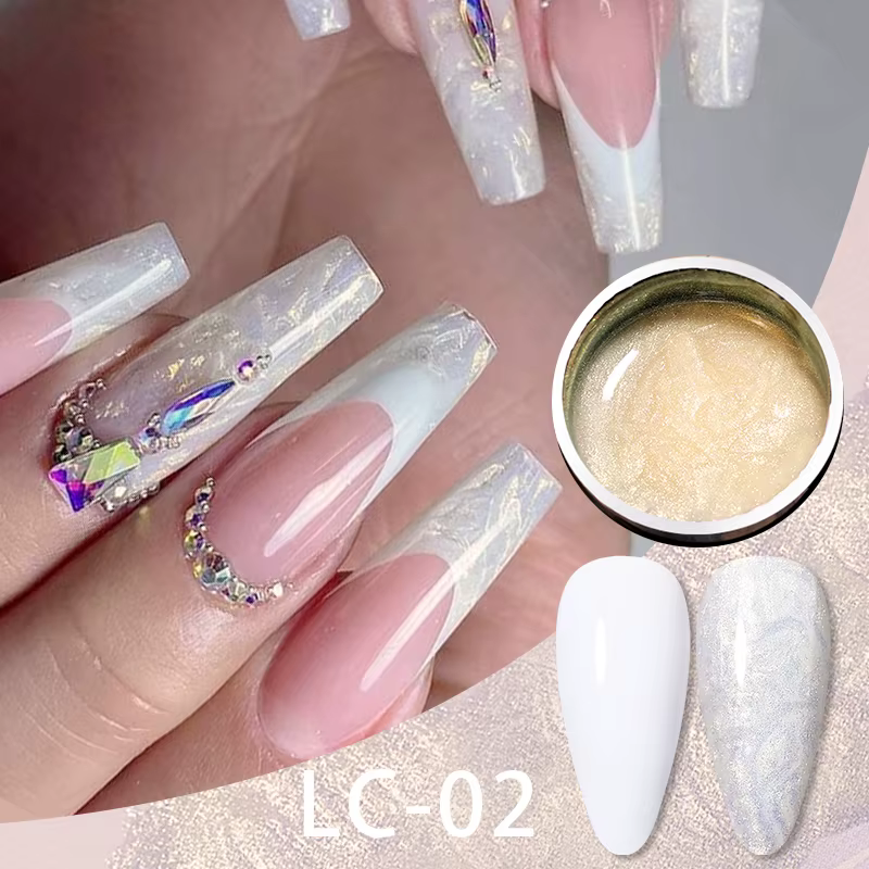 LILYCUTE 7ML Vernis à Ongles Gel Effet Coquillage 3D Aurore Nacré Semi-Permanent Soak Off UV DIY Des