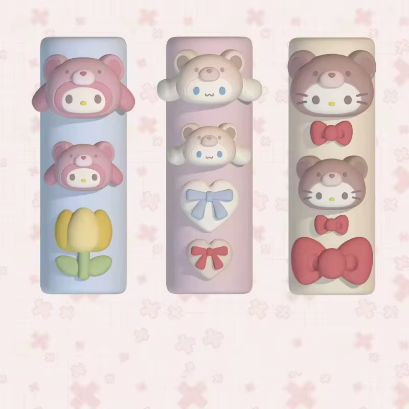 Kawaii Sanrio ma mélodie 3D acrylique Nail Art moule accessoires bricolage nœud papillon lapin miroi