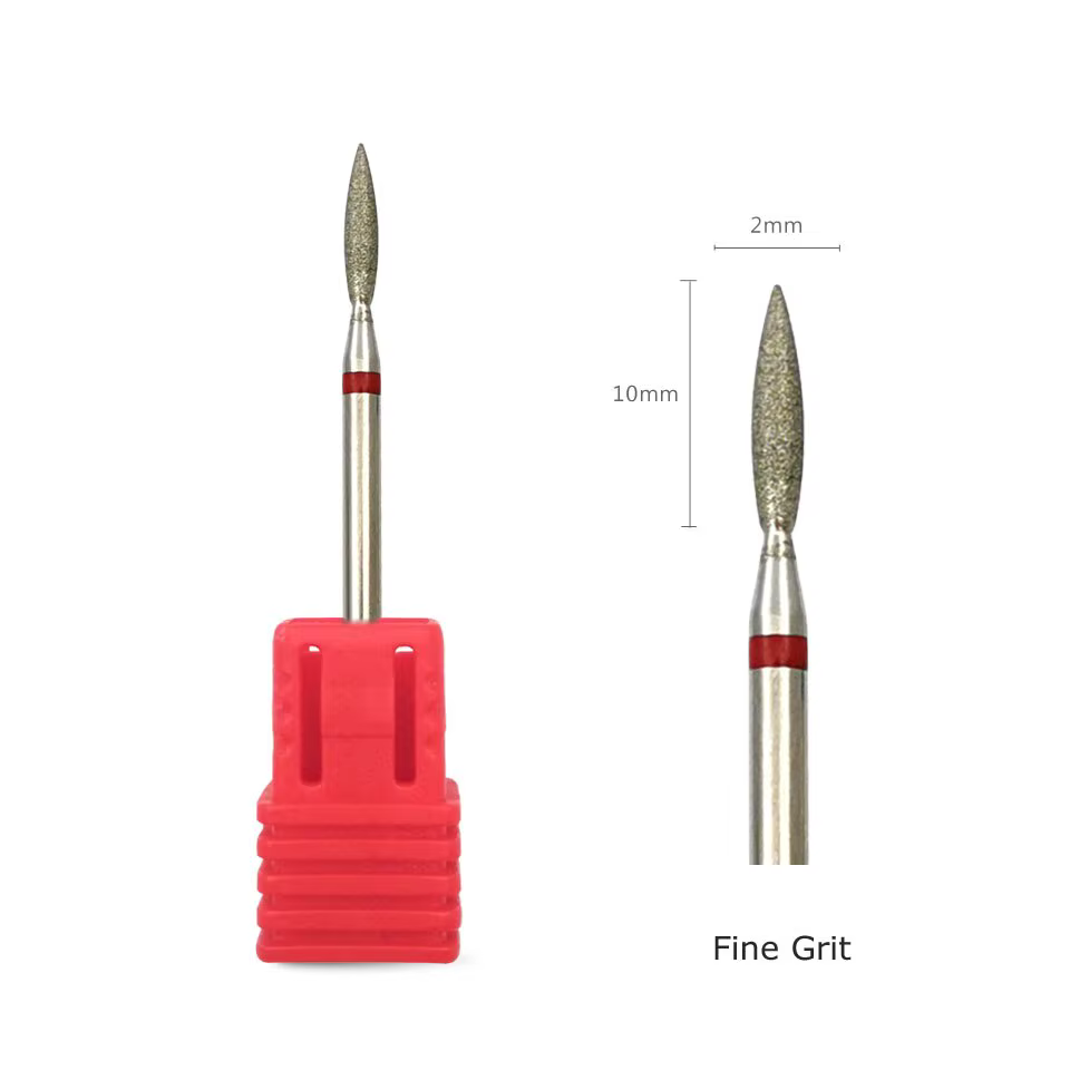 HYTOOS Diamant Fin Nail Forets Flamme Forme Russe Mills Cuticule Propre Burr Manucure Électrique For