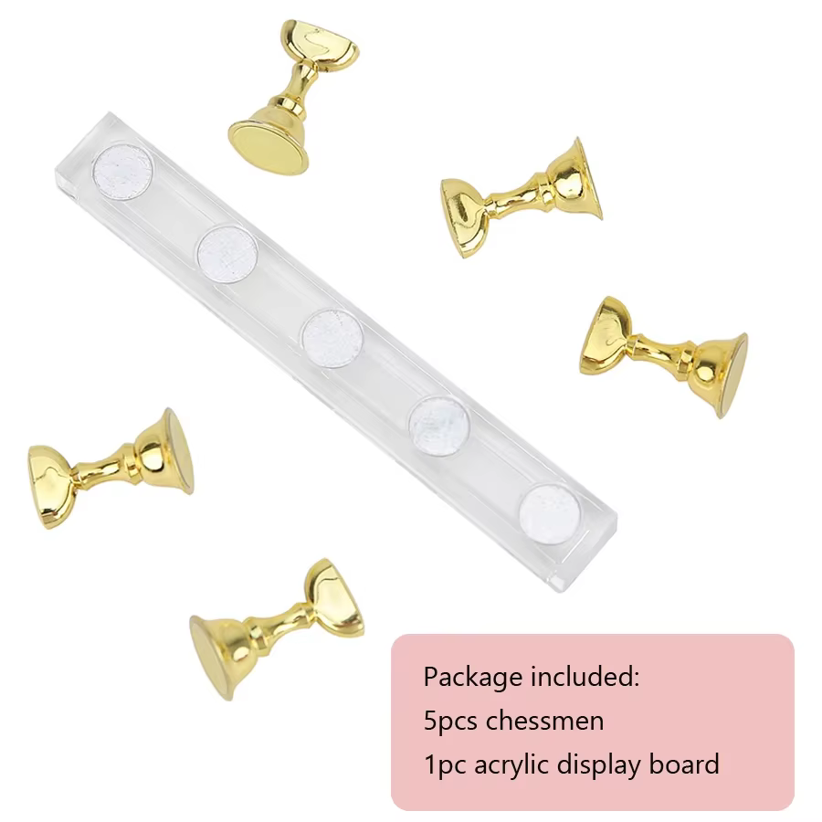 Présentoir de pratique pour Nail Art, ensemble de 5 pièces, échiquier, pointes magnétiques, support