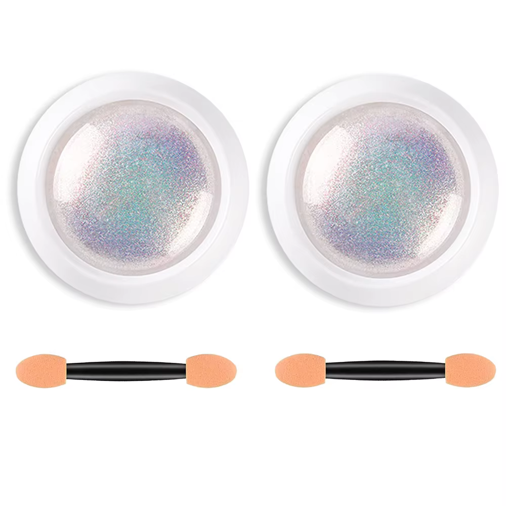 Poudre de vernis à ongles chromé, blanc perle, sirène, aurore, métallique, néon, arc-en-ciel, poussi