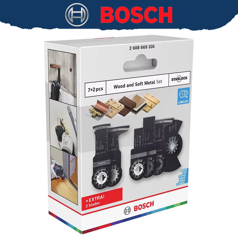 BOSCH 2608669335 Ensemble de lames multi-outils Starlock pour bois et métal, accessoire professionne