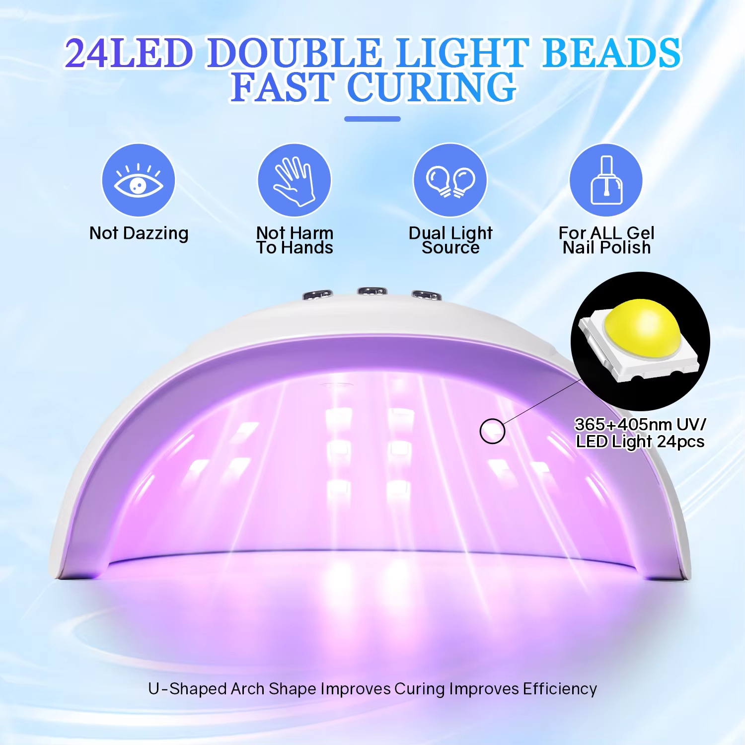 72W UV LED lampe à ongles 24 LED sèche-ongles avec capteur infrarouge lampe de manucure à séchage ra