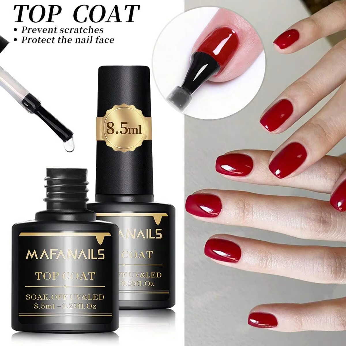 Ensemble de vernis à ongles en gel, couche de base et couche de finition, lampe à ongles LED longue 