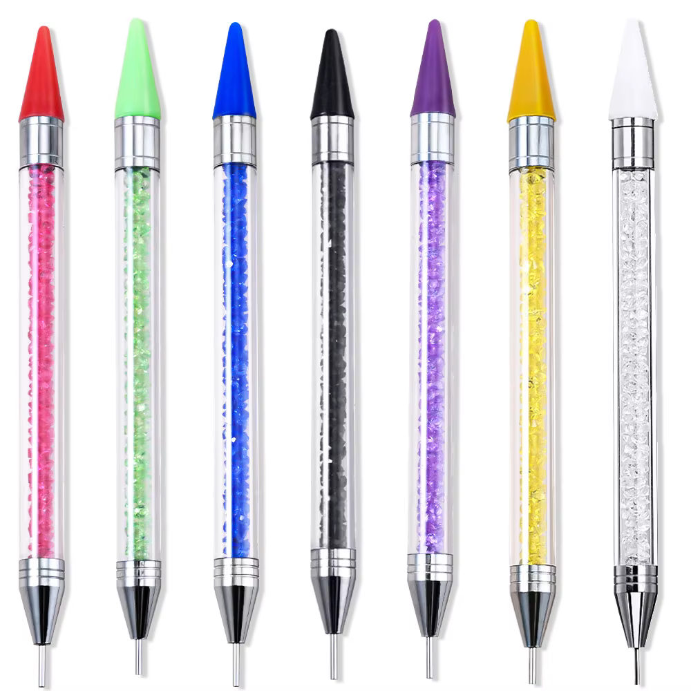 Sélecteur de pierres précieuses en strass à double extrémité, stylo à points, crayon de cire, poigné