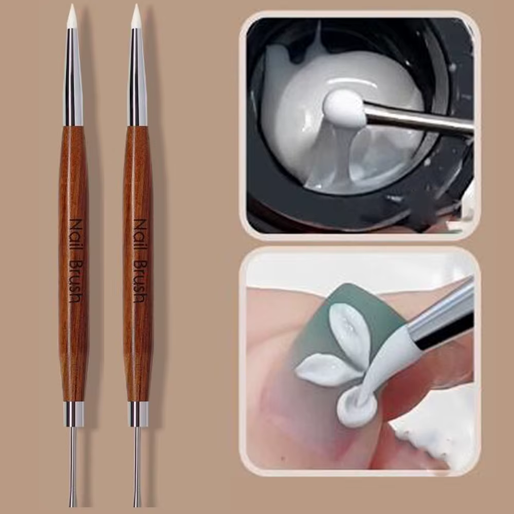 Stylo sculpté en Silicone à Double extrémité pour Nail Art, 16x1cm, mélange multifonction de Gel, st
