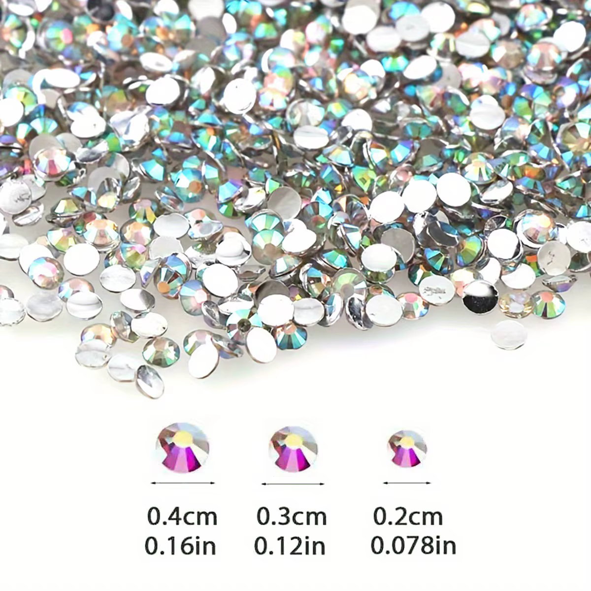 1000/500 pièces 2/3/4mm résine ronde fond plat couleur paillettes strass bricolage 3D Nail Art décor