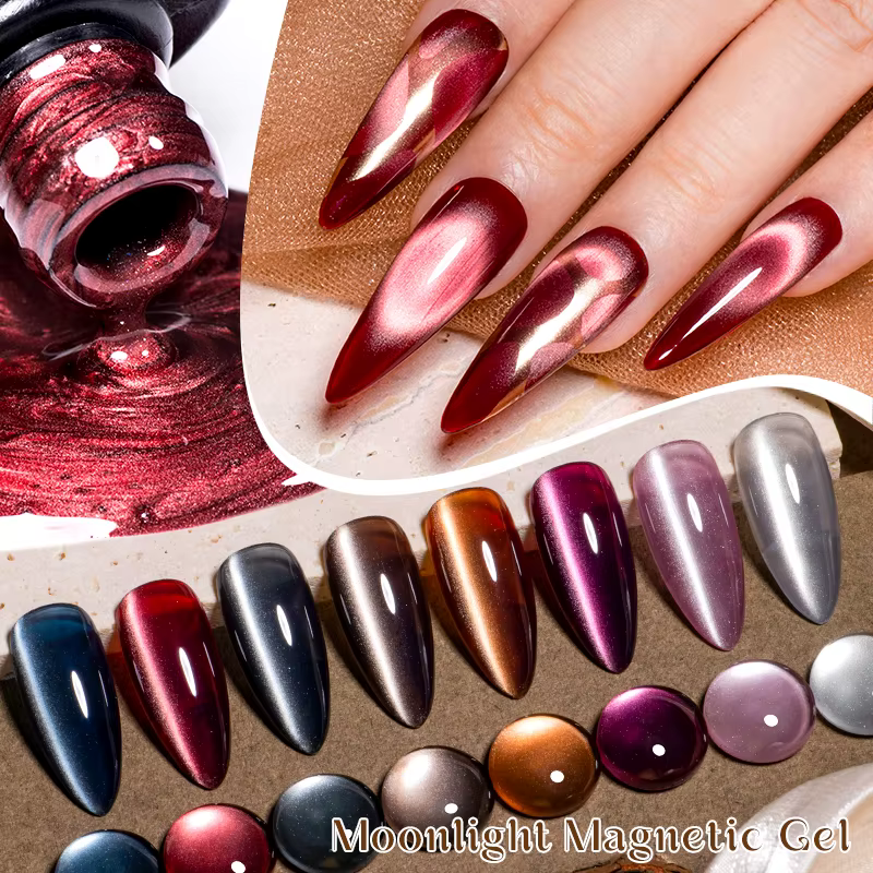 Vernis à ongles magnétique chat 140 couleurs, 7ml, holographique scintillant, galaxie LED UV, vernis