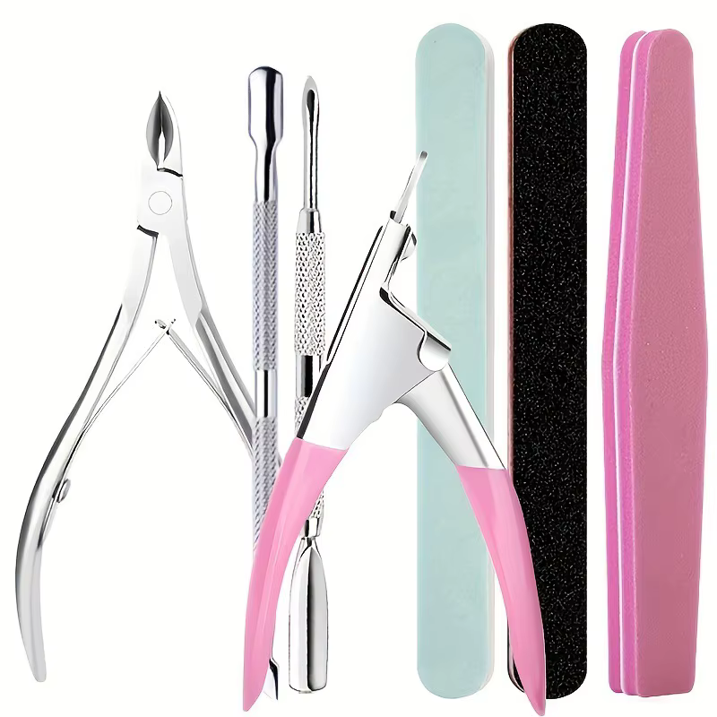 Ensemble d'outils de soin des ongles : bandes de polissage, lime à ongles, barre de polissage, cisea