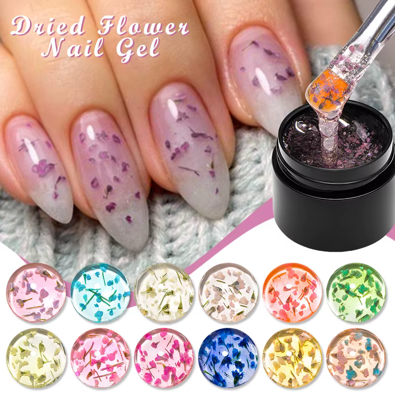 Verhéritage à Ongles Rose vaccé, Gel de Peinture UV, Semi-Continu, Fleur Naturelle, Dégradé, N64.5 m