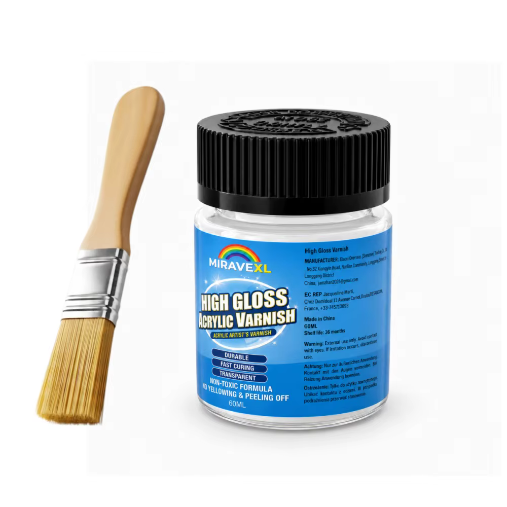 Vernis acrylique haute brillance 60 ml à base d'eau, liquide de finition protectrice pour peinture a