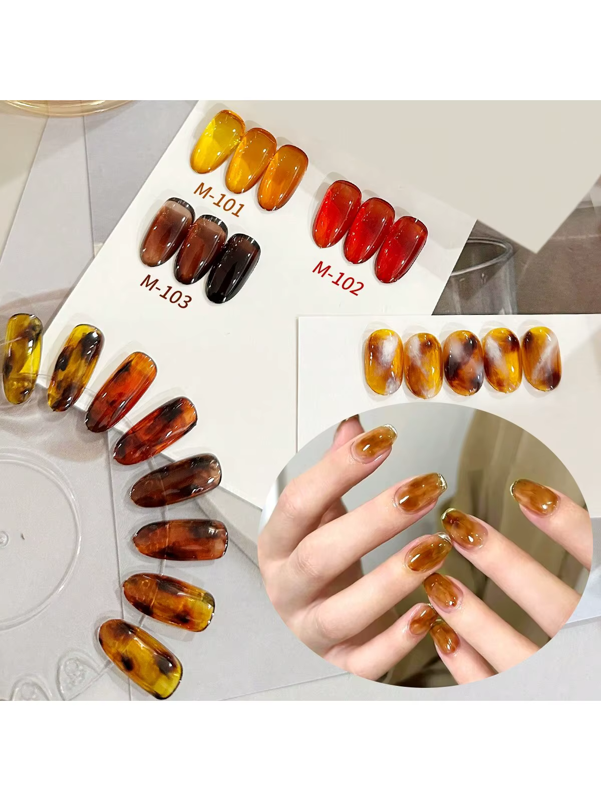 Vernis à ongles gel marron ambre transparent de 15Ml, UV Led, populaire, semi-permanent, pour la mai