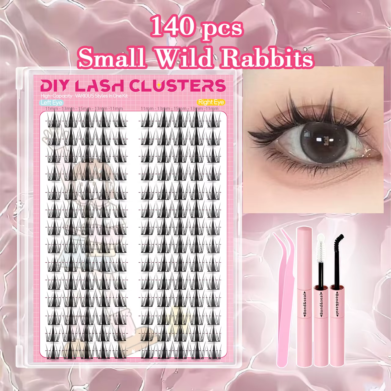 Kit d'extension de faux cils de style coréen à 140 grappes – Parfait pour le maquillage cosplay et l