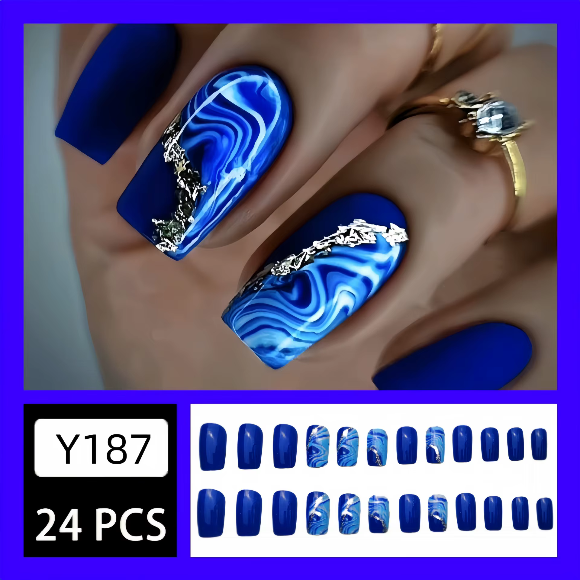 Faux ongles avec image de Rose, avec autocollant de gelée, à pression, à tête ronde, ovale, couvertu